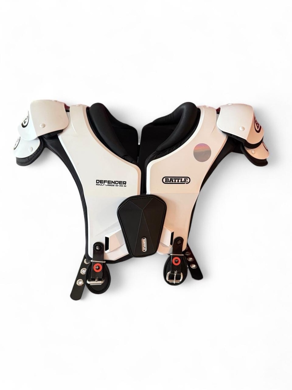 Battle Sports Defender football shoulder pads.